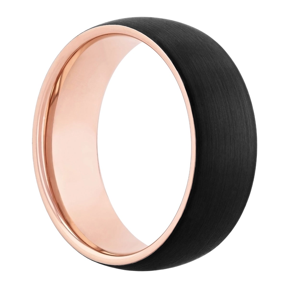 Tungsten Black & Rose IP Satin Finish Band, 8MM – Jordan Jack